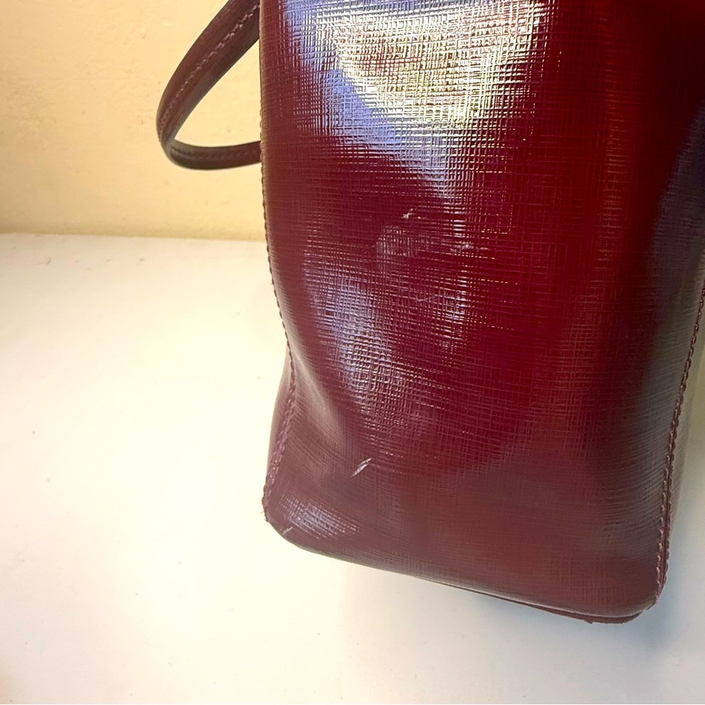 Coach Burgundy Leather Tote Bag - Picture 4 of 17